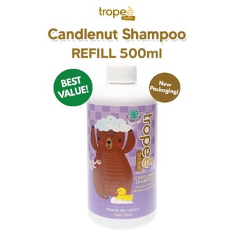 TROPEE BEBE - SHAMPO KEMIRI ( Candlenut Shampoo ) Refill 500ml Botol - BPOM HALAL