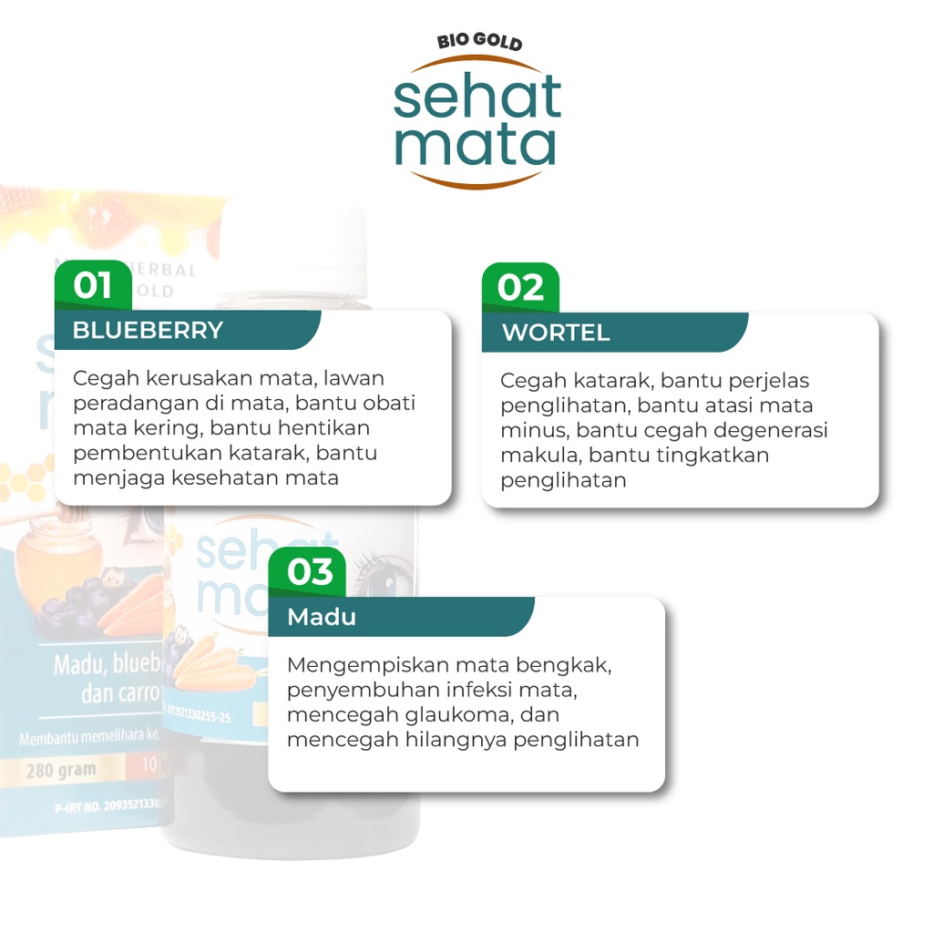 Sehat Mata Bio Gold Madu Dengan Extrak Blueberry Dan Carroy Untuk Kesejatan Mata Isi 280gr