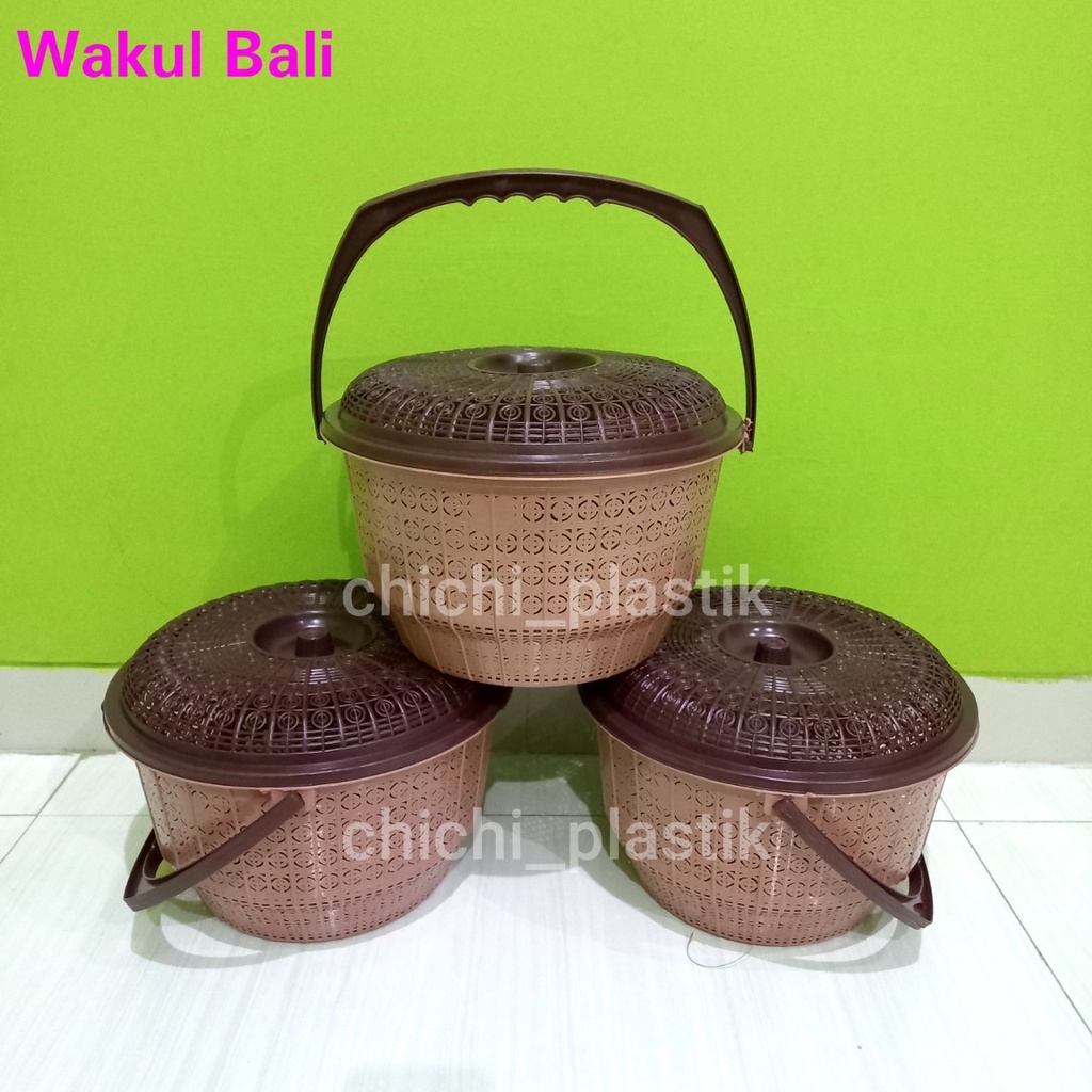 1PCS Wakul Bali coklat wakul serbaguna wakul nasi wakul tutup plastik hajatan wakul plastik