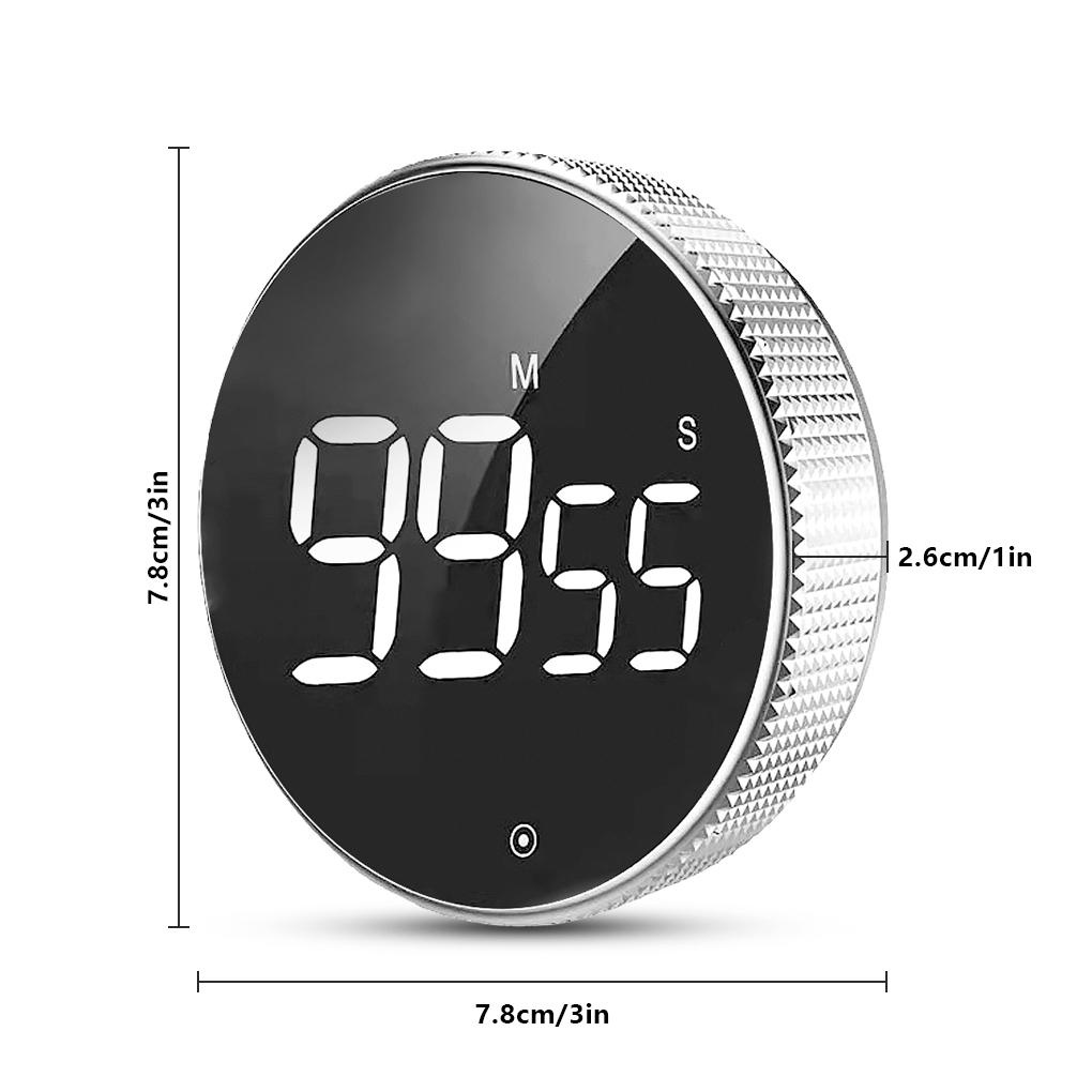 Stopwatch Timer Digital Rotary LED 99menit 59detik Belajar Meditasi Fitness Countdown Alarm Dapur Gadget