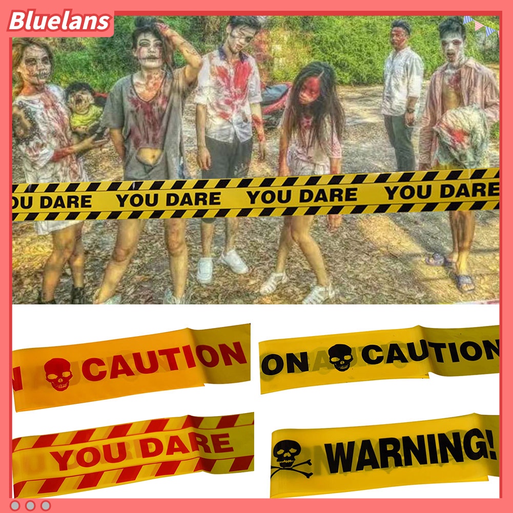 Pita Peringatan Desain Kepala Tengkorak Bahan Plastik Untuk Dekorasi Halloween