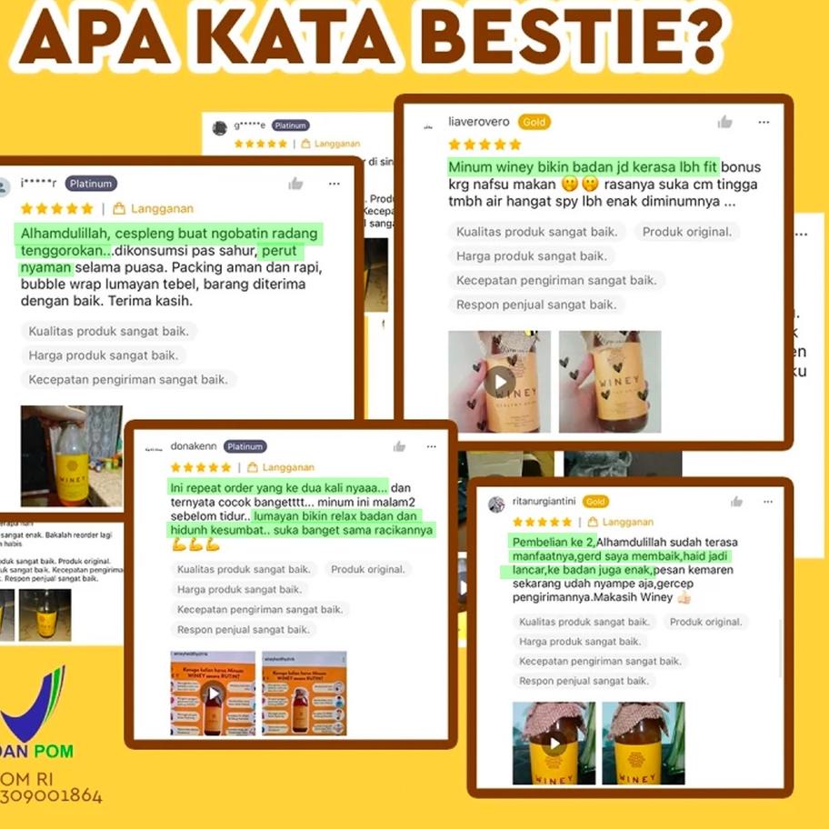 

limited STOCK!WNY | UNTUK KESEHATAN ANDA | Winey Healthy Drink | Madu Hutan + Sari Lemon + Cuka Apel Halal | BPOM | JADI SEHAT | BERGARANSI|KD6