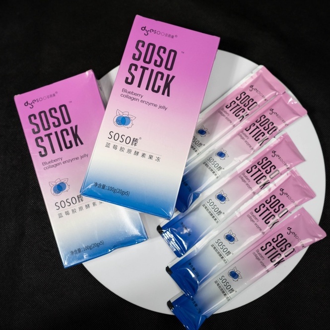 

Detox Jelly /Jelly Stick / Jelly Tahan Nafsu Makan / Jelly Diet / Suplemen Makanan / Jelly Detox / SOSO Stick Sehat diet rasa blueberry enzim 20g*5