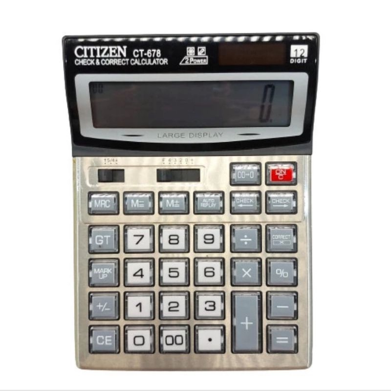 Kalkulator CITIZEN CT-678 Calculator Check Correct Cek Ulang CT678