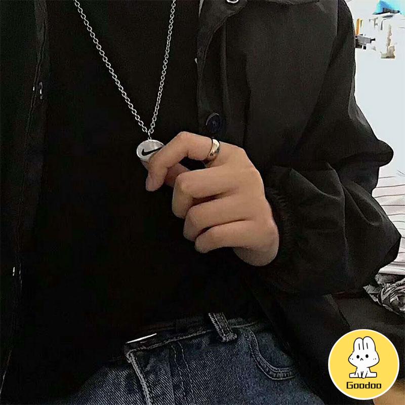 Korea Hip Hop Street Style Stainless Steel Kalung Liontin Aksesoris Pria dan Wanita -Doo