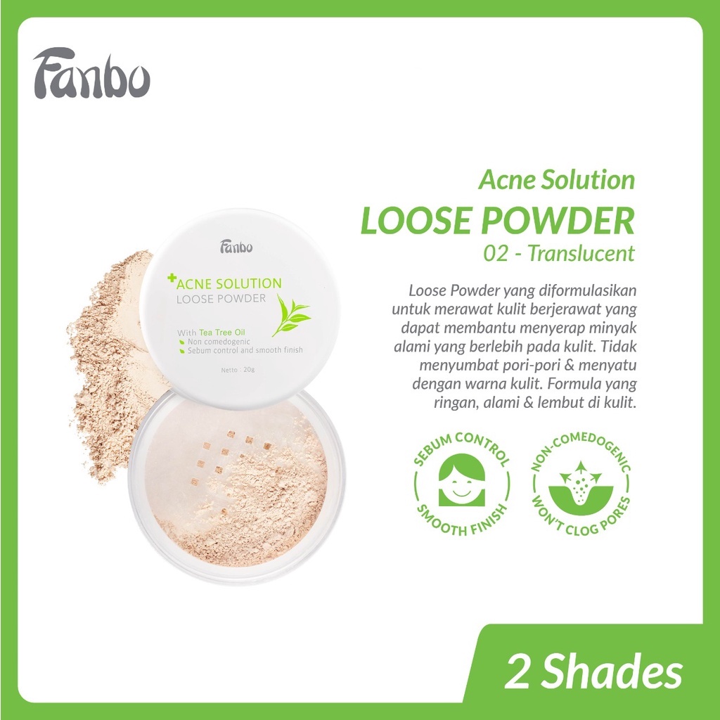 ★ BB ★ Fanbo Acne Solution Loose Powder 20gr-  Bedak tabur khusus untuk kulit berjerawat dan berminyak