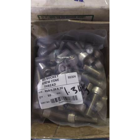 BAUT L STAINLESS M 10X30 (1.25/HALUS)