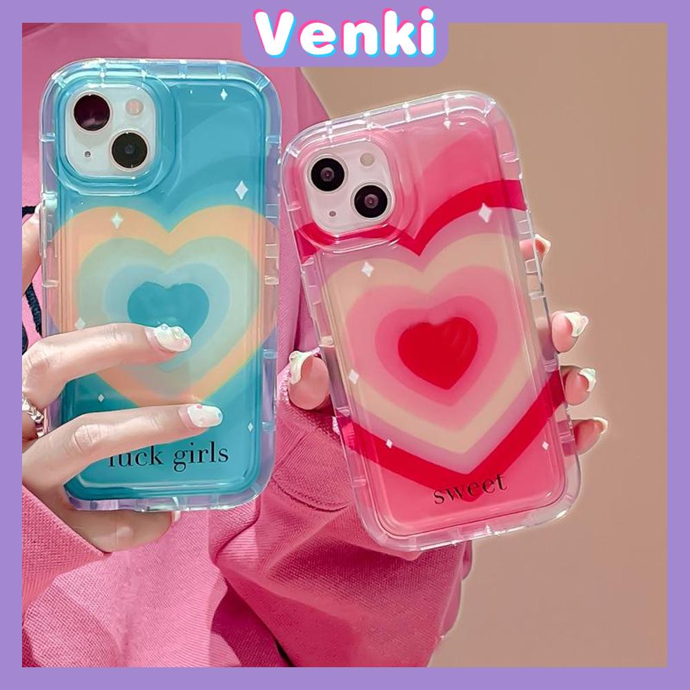 Case For iPhone 14 Pro Max TPU Soft Jelly Airbag Case Love Heart Clear Pink Blue Case Camera Protection Shockproof For iPhone 14 13 12 11 Plus Pro Max 7 Plus X XR