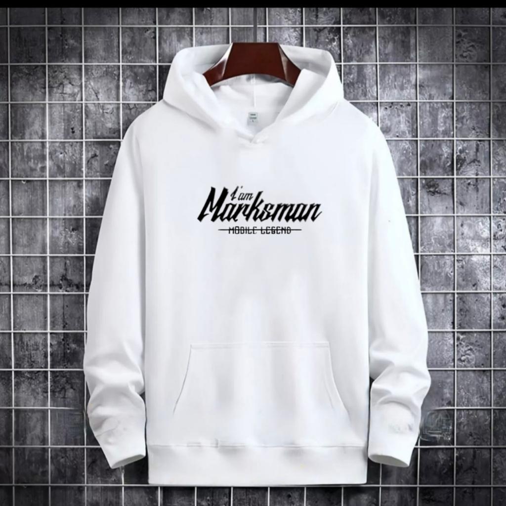 SWEATER HOODIE TULISAN I AM MARKSMAN/ HOODIE MURAH TERLARIS / HOODIE POLOS / HOODIE PRIA DAN WANITA / UNISEX