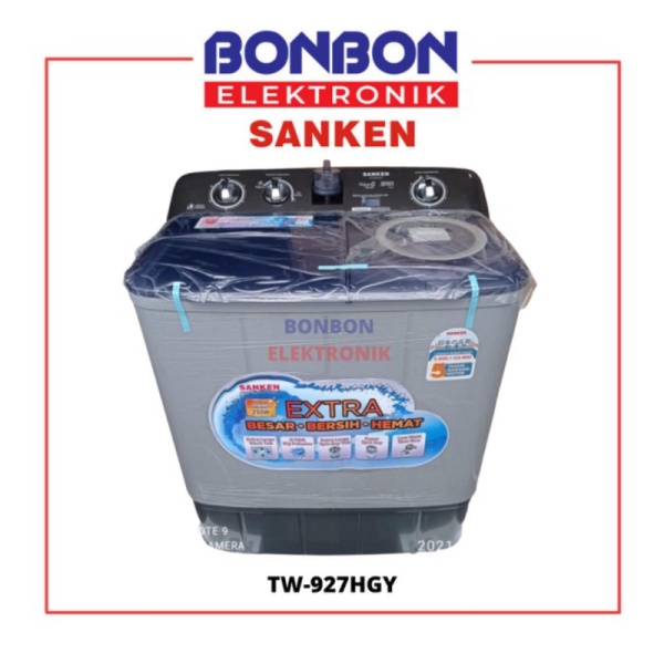 Sanken Mesin Cuci 2 Tabung 8KG TW-927 / TW927 / TW 927 HGY Berkualitas