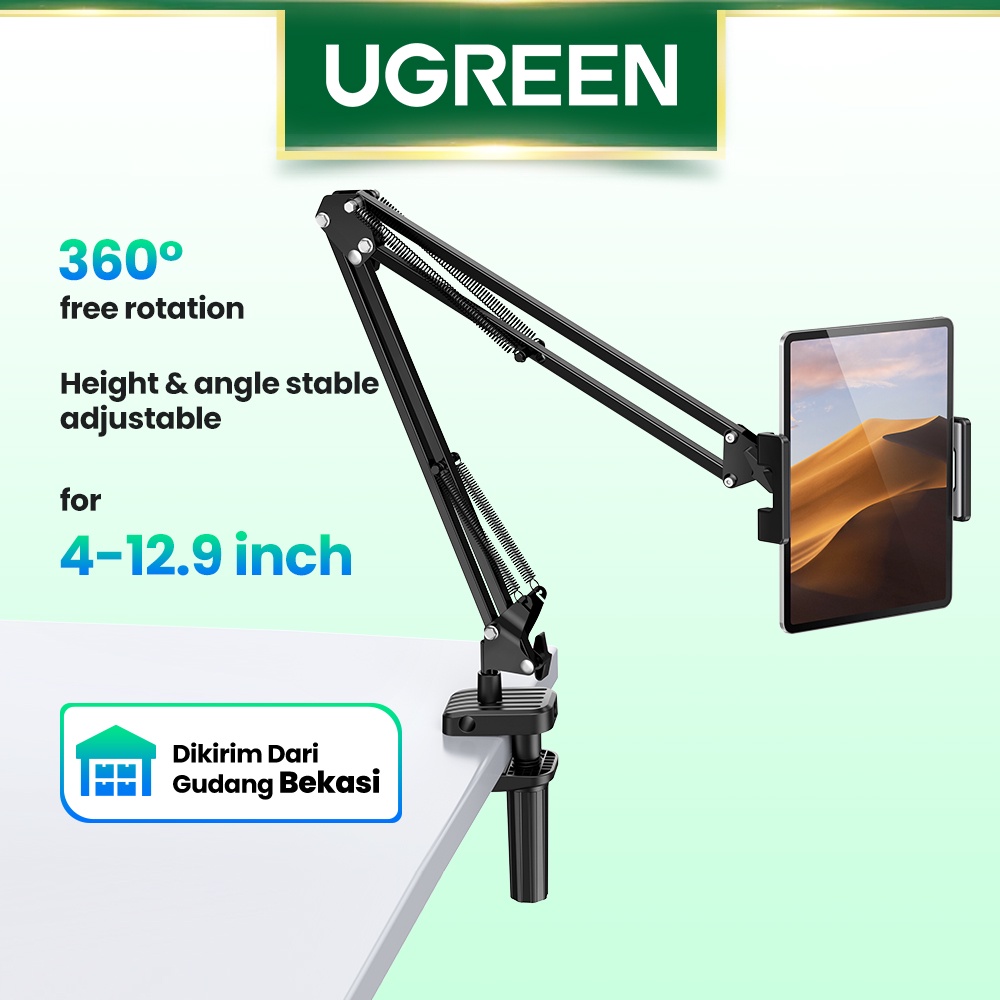 【Stok Produk di Indonesia】Ugreen Stand Holder Handphone / Tablet Lengan Panjang Fleksibel Bahan Aluminum