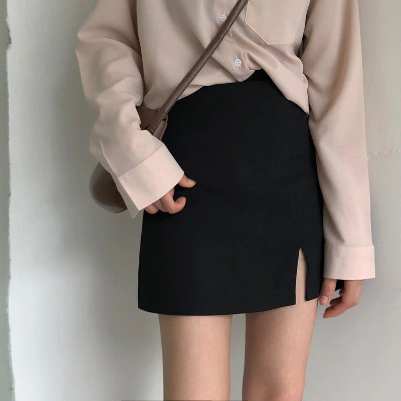Korean Mini Skirt Split Sexy Bodycon Rok Pendek Belah Samping - Rok mini belah dua - Rok Korea Mini 