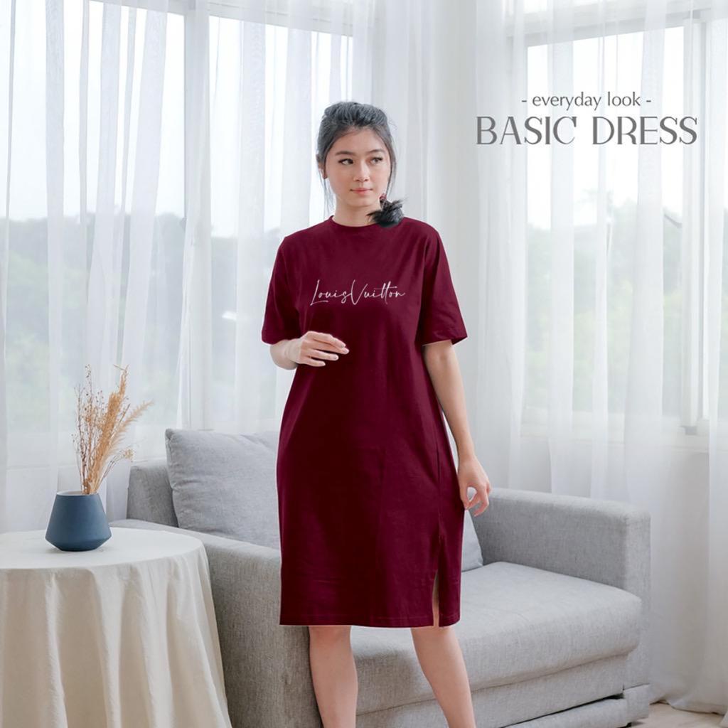 basic dress wanita polos