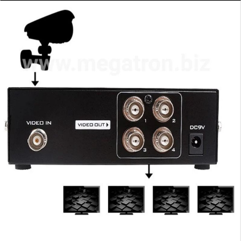 CCtV Video Distributor Amplifier 1 input - 4 output (BNC)