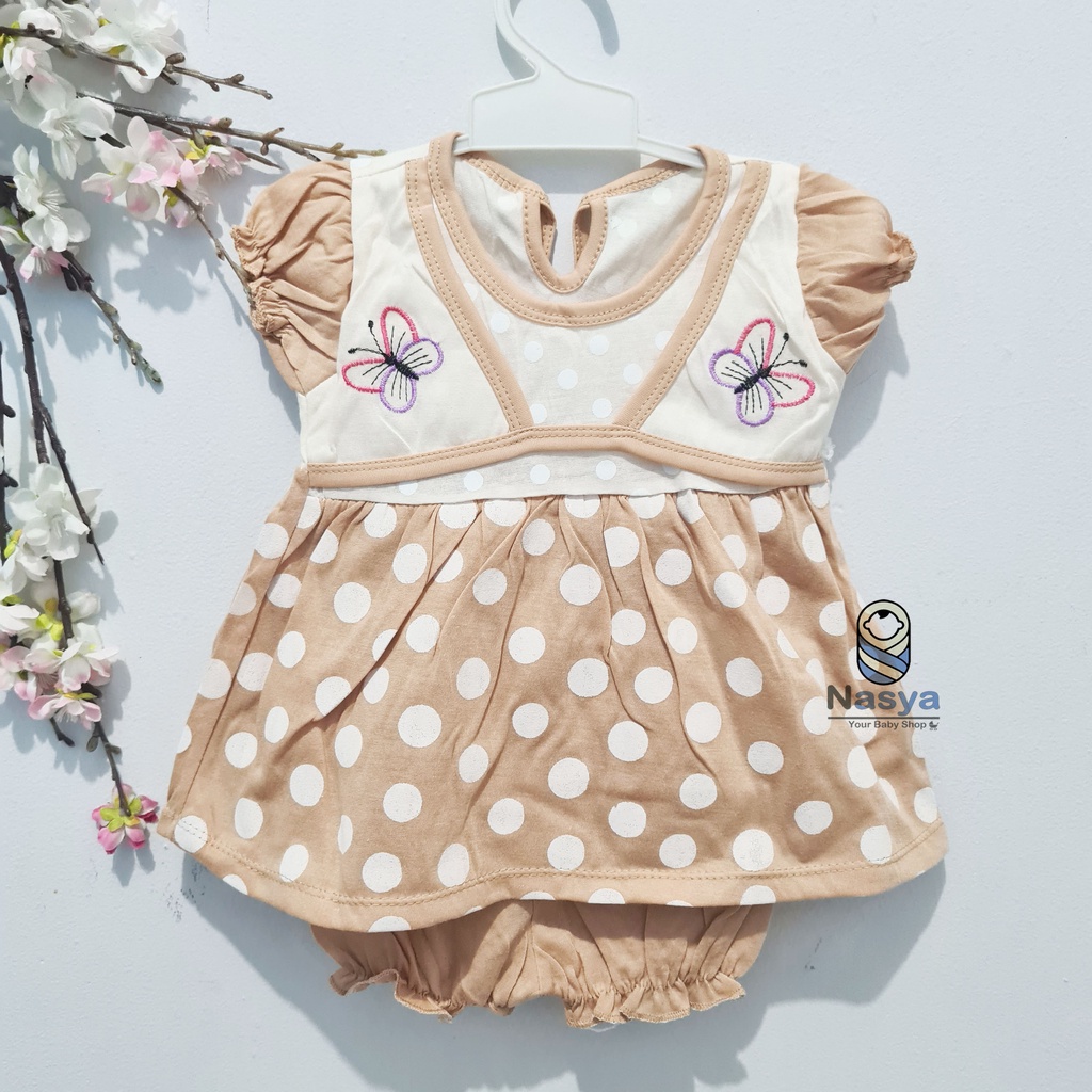 [N-033] Setelan Baju Bayi lucu (3-6 bulan) series cokelat