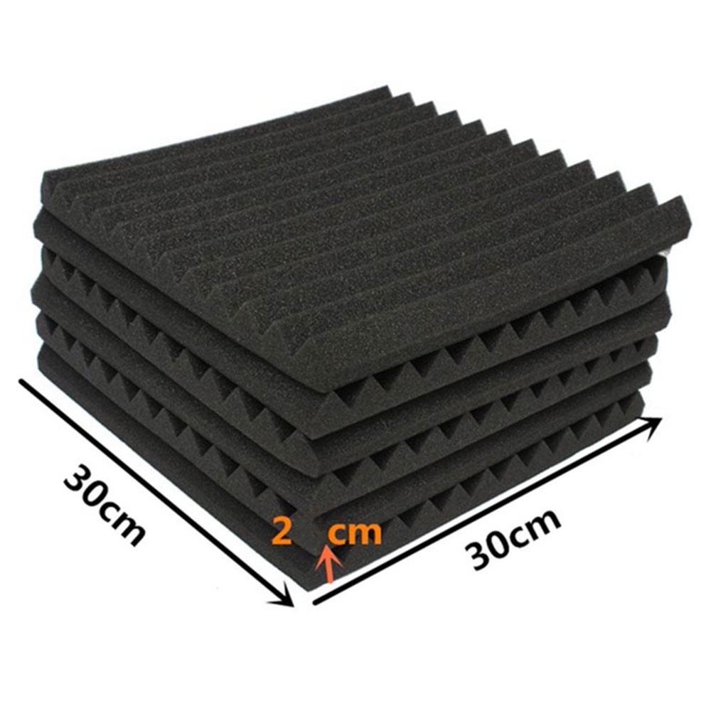 Busa Telur Peredam Suara Acoustic Foam Soundproof Noise Reduction 30x30x2CM 6PCS - SFS1 - 7RHA64BK Black