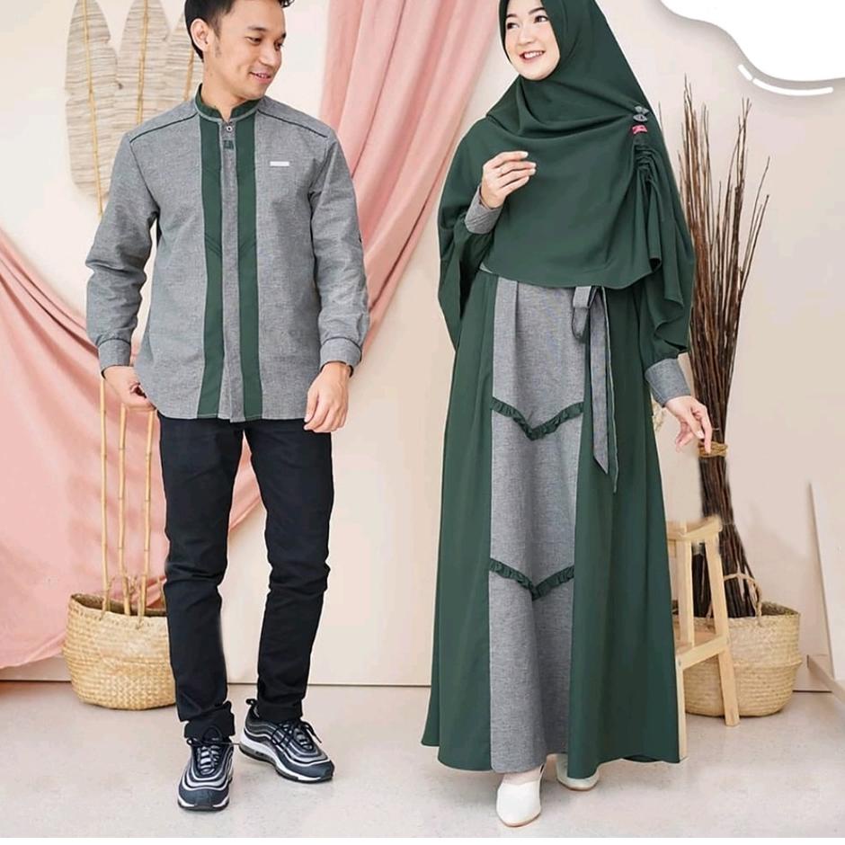 Harga Termuraah gamis couple asoka set hijab - couple saira - gamis couple pasangan - gamis couple -