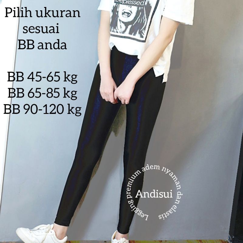 Celana Legging Wanita Super Jumbo Panjang Polos bahan spandek BIG SIZE L-XXXXL untuk BB 45-120 kg