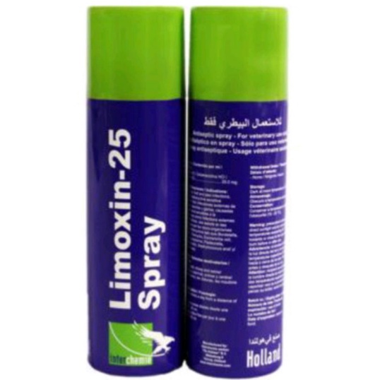 LIMOXIN-25 spray. mengobati luka luar.anti inveksi pada hewan 100% original