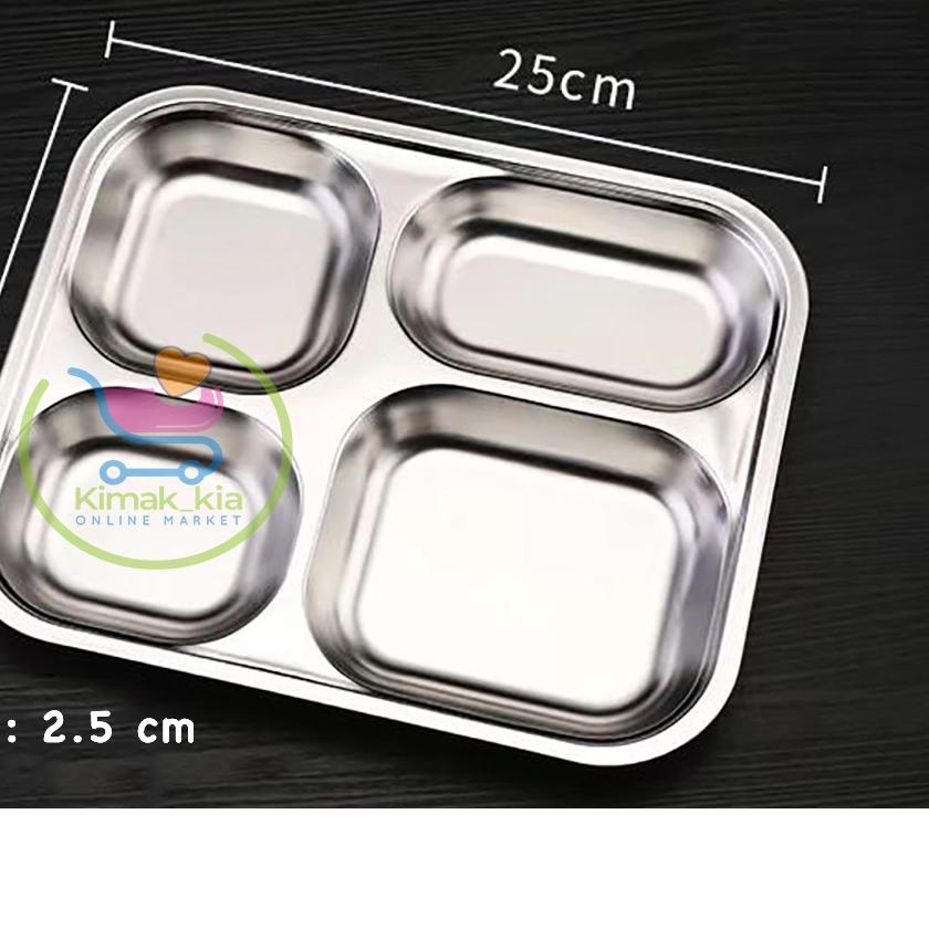 FLASH SALE [PROMO] PIRING MAKAN 4 SEKAT PIRING MAKAN 5 SEKAT & PIRING MAKAN 3 SEKAT 100% STAINLESS S