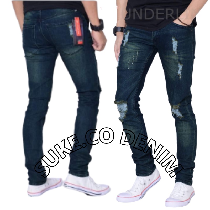 Celana Jeans Skinny Sobek Sobek Rippet Retro SK015