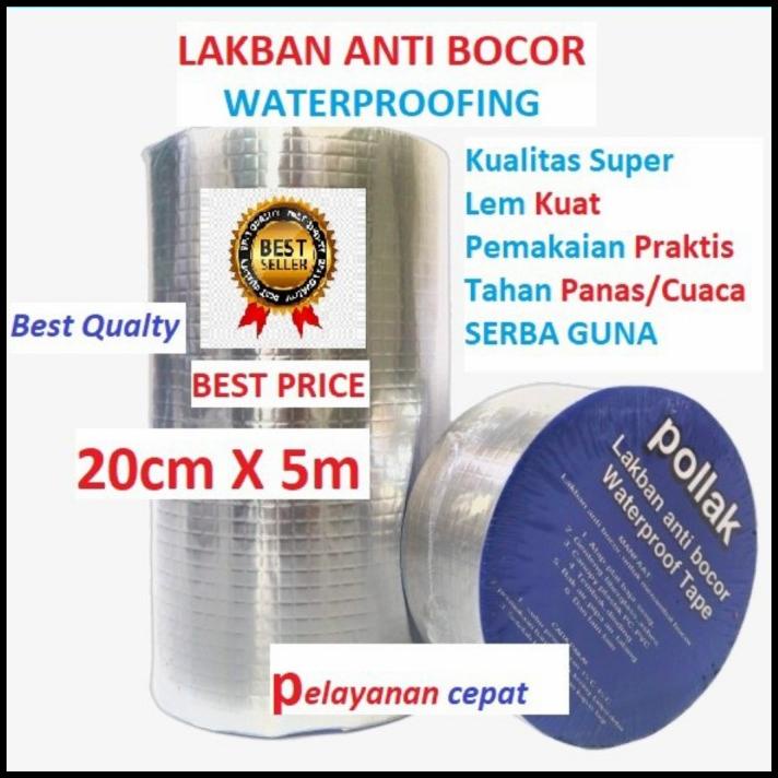 Lakban Anti Bocor Aluminium Foil Lem Butyl Waterproof Pollak 20Cm