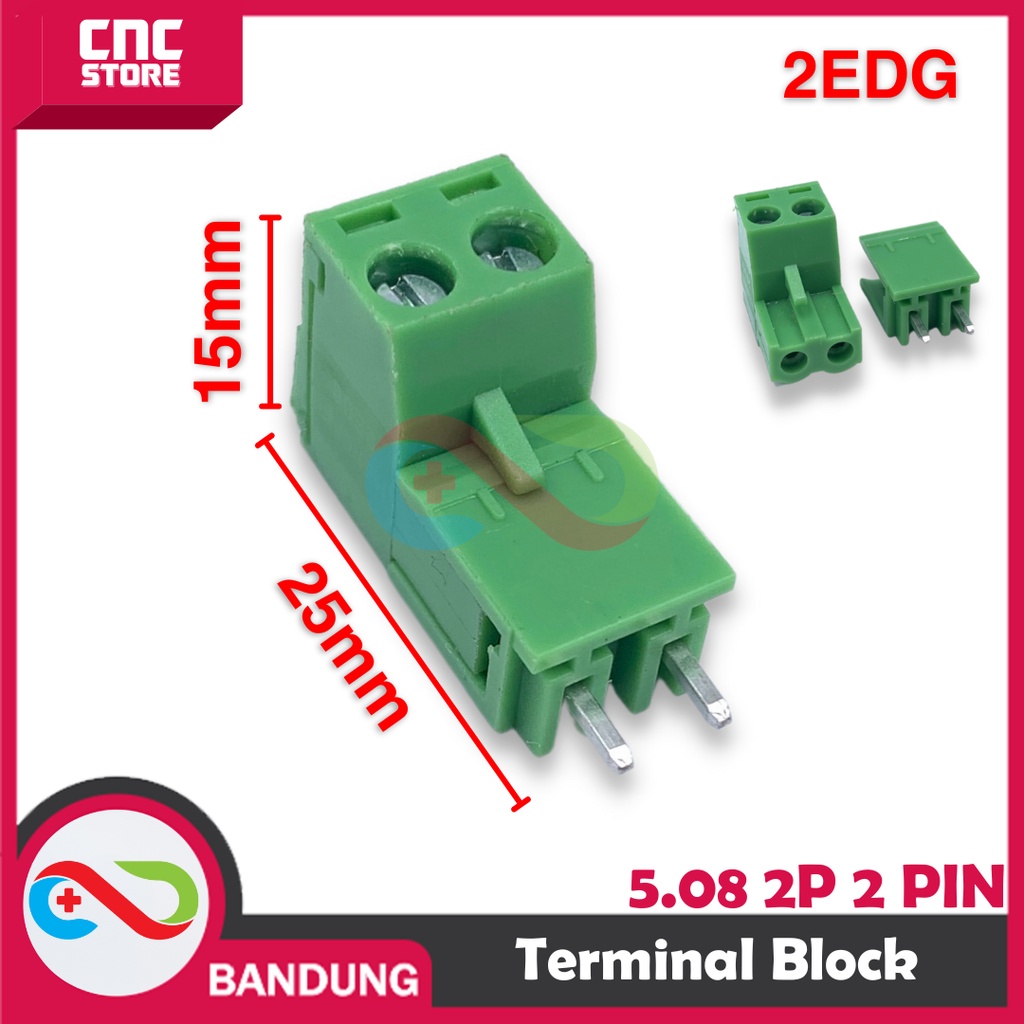 TERMINAL BLOCK 2EDG 5.08 2P 2 PIN GREEN