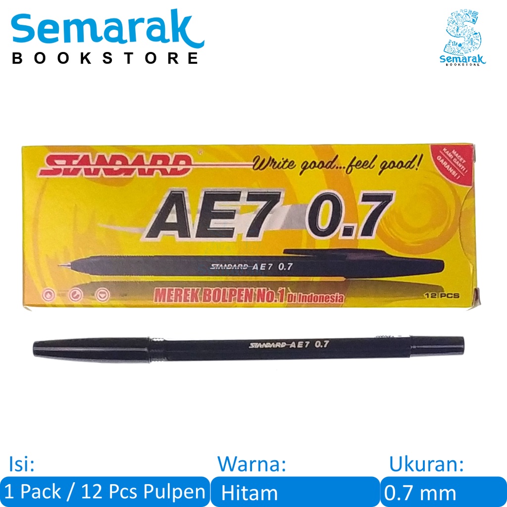 

Standard AE7 Pulpen Oil Gel Alfa Tip 0.7 - Hitam [1 Pack / 12 Pcs]