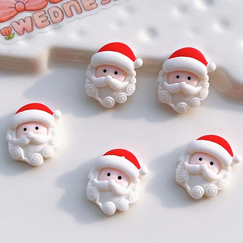 10 Pcs Ornamen Resin Cabochons Handmade DIY Model Kartun Pohon Natal Rusa Untuk Dekorasi Scrapbooking