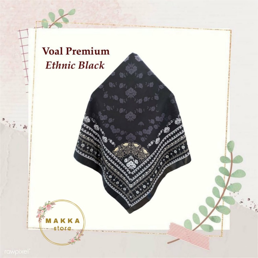 Hijab Voal Premium / Hijab Voal Square Lasercut / Hijab Voal Motif Ethnic / Hijab Motif Voal Premium