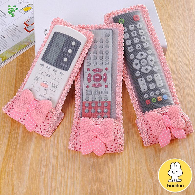 Sarung Pelindung Remote Control Tv / Ac Dengan Hiasan Renda Dan Pita S -Doo