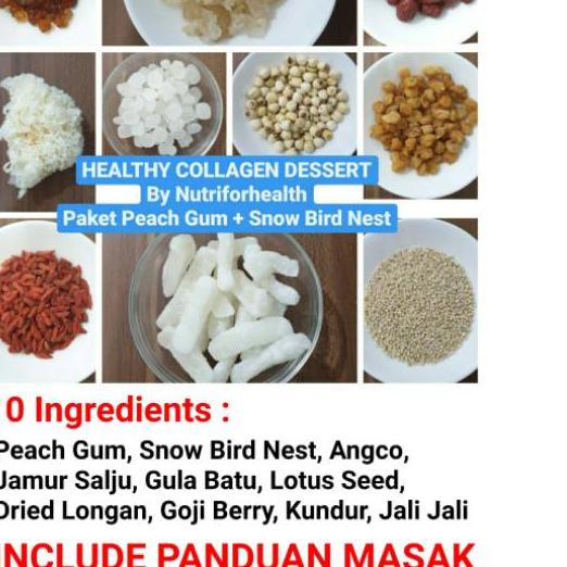 

limited STOCK!(Grosir Pack Besar) Paket Super Lengkap Peach Gum + Snow Bird Nest Dessert Drink|KD4