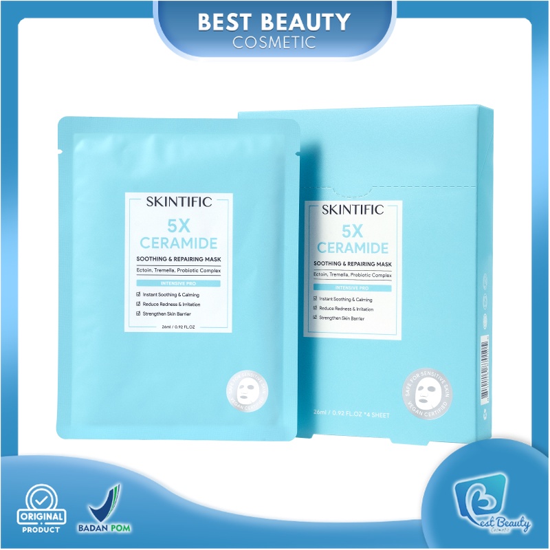 ★ BB ★ SKINTIFIC 5X Ceramide Soothing and Repairing Sheet Mask - Masker Wajah