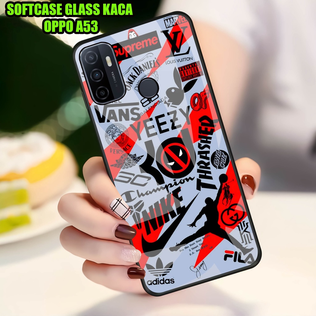 Softcase Glass Kaca OPPO A53]- Case Hp Pelindung Handphone OPPO A53] [ A69]