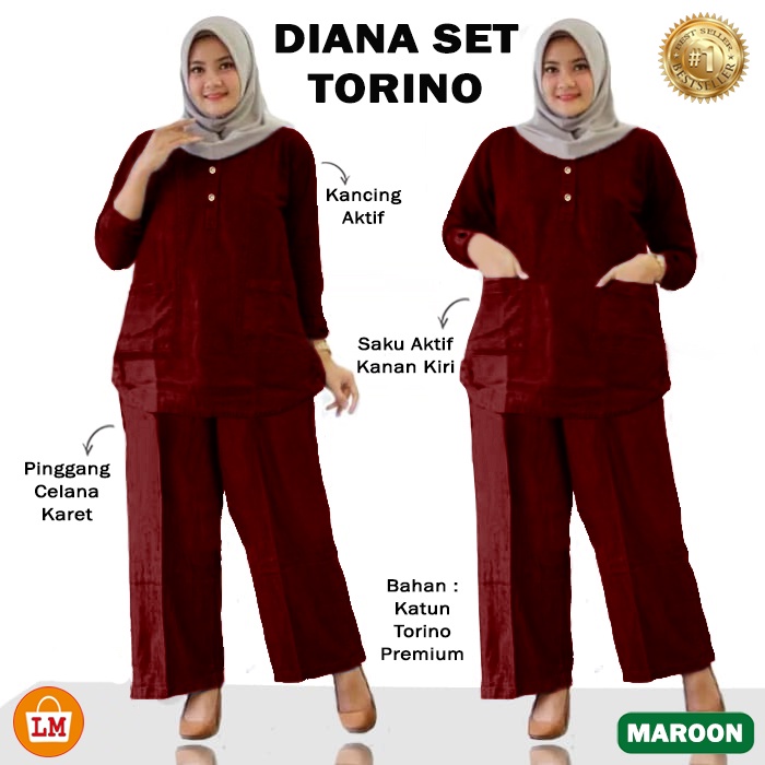 TERMURAH TERLARIS SETELAN DIANA Baju Atasan Bawahan Wanita Muslimah TERBARU LMS 11864 11868 11872