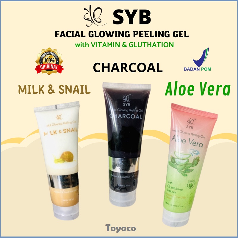 Jual Syb Exfoliating Facial Glowing Peeling Gel Aloevera Aloe Vera Charcoal Milk And And Snail Syb 2207