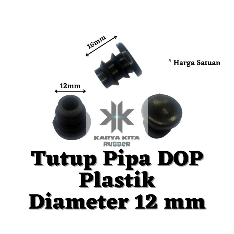 Tutup Pipa DOP 12mm Plastik Alas Kaki Meja Kursi Rak Pipa Besi