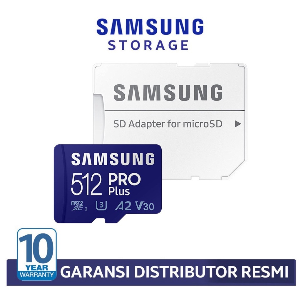 SAMSUNG Microsd PRO PLUS 128GB / 256GB / 512GB MicrosdSDXC Memory Card emory Card hp Micro SD Kartu SD Memori card Class10 + FREE Adapter GARANSI 10th