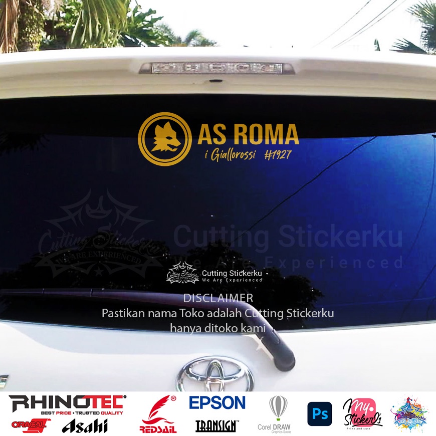 Cutting Stiker As Roma 1927 Variasi Motor Mobil Sticker Timbul Keren Nyala Dasbor Spakbor Visor Body Kaca Helm Laptop Hologram Reflective Tahan Air Bodi Samping Scoopy Vario Beat NMAX PCX Vespa Aesthetic Seri A Windshield Club Bola