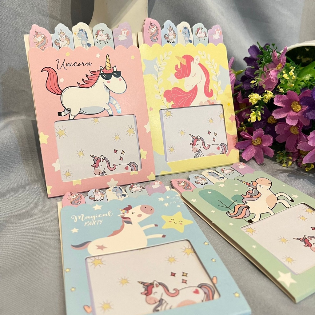 

STICKY NOTES LIPAT UNICORN IMUT SUPER CUTE ADA 4 WARNA MEMO UNIK MURAH KERTAS MEMO KARAKTER LUCU ALAT TULIS SEKOLAH DAN KANTOR FANCY HARGA TERMURAH BISA COD DAN GROSIR