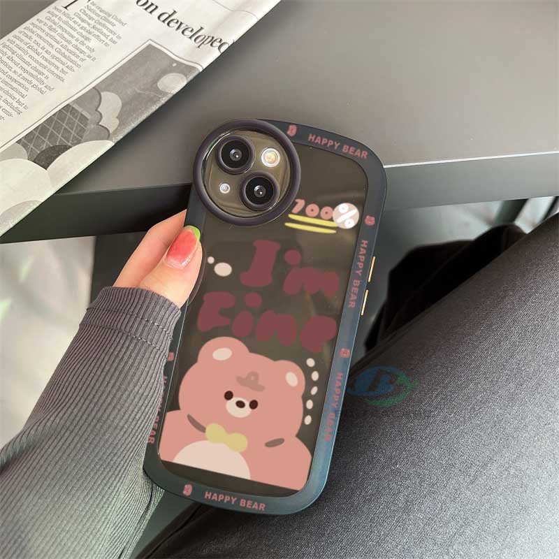 Casing TPU Realme 5 5i 6i C3 C35 C21Y C25Y C21 RealmeC11 2021 C25 C15 C12 C2 Motif Beruang Pink