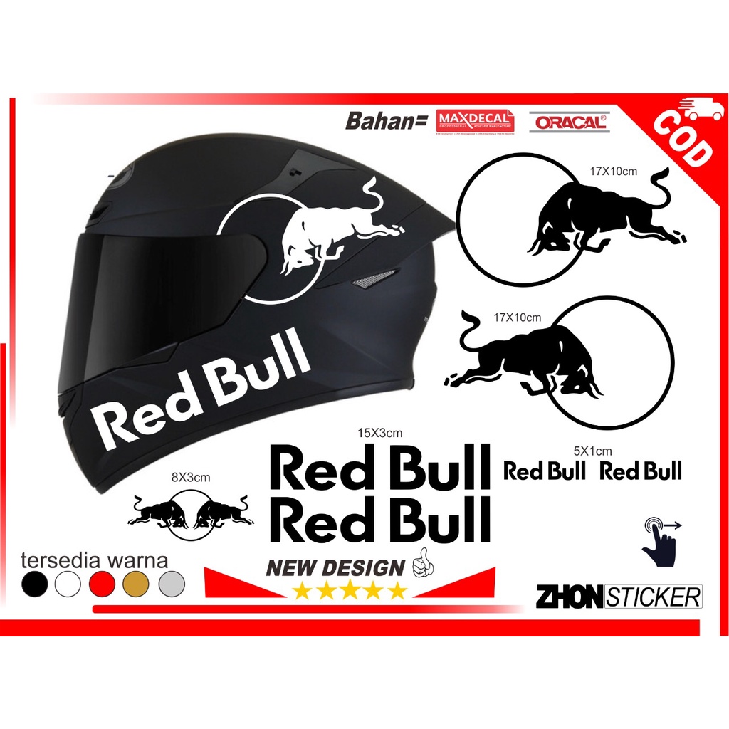 Red Bull sticker cutting paketan helm full face helm kyt ink mds agv sticker variasi