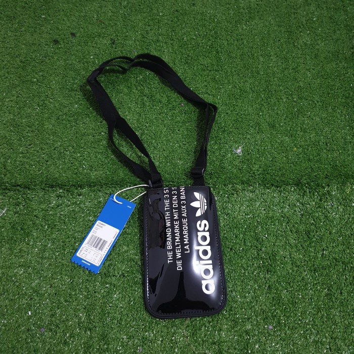 Adidas original pouch shoulder bag leather black white bnwt