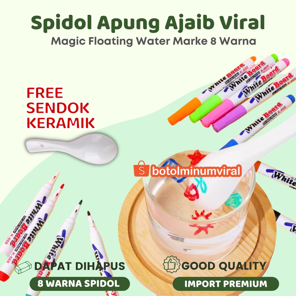 Spidol Apung Viral Ajaib Mainan Anak Magic Marker Floating Pen DIY Ori Pensil Warna Anak Sekolah TK