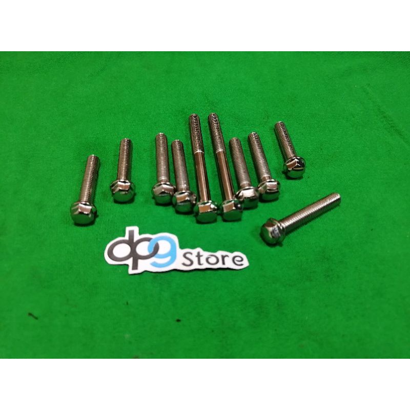 BAUT BLOK BLOCK CVT COVER CVT VARIO TECHNO 125 150 Fi LED KUNCI T8 CHROME IMPORT