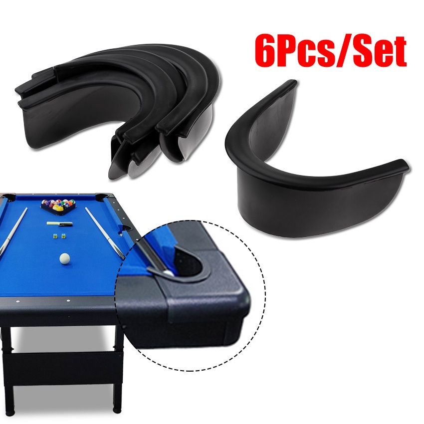 6Pcs/Set Poket Plastik Meja Billiard Karet Kecilin Lobang Meja Biliar Meja Billiard Pocket Biliar -