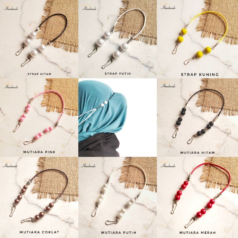konektor Masker Hijab Tali Mutiara | Konektor Masker Mutiara