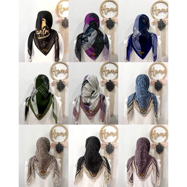 HIJAB SEGIEMPAT VOAL MOTIF ARAB, KOREA