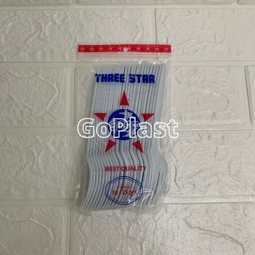 [25PCS] THREESTAR SENDOK MAKAN PLASTIK