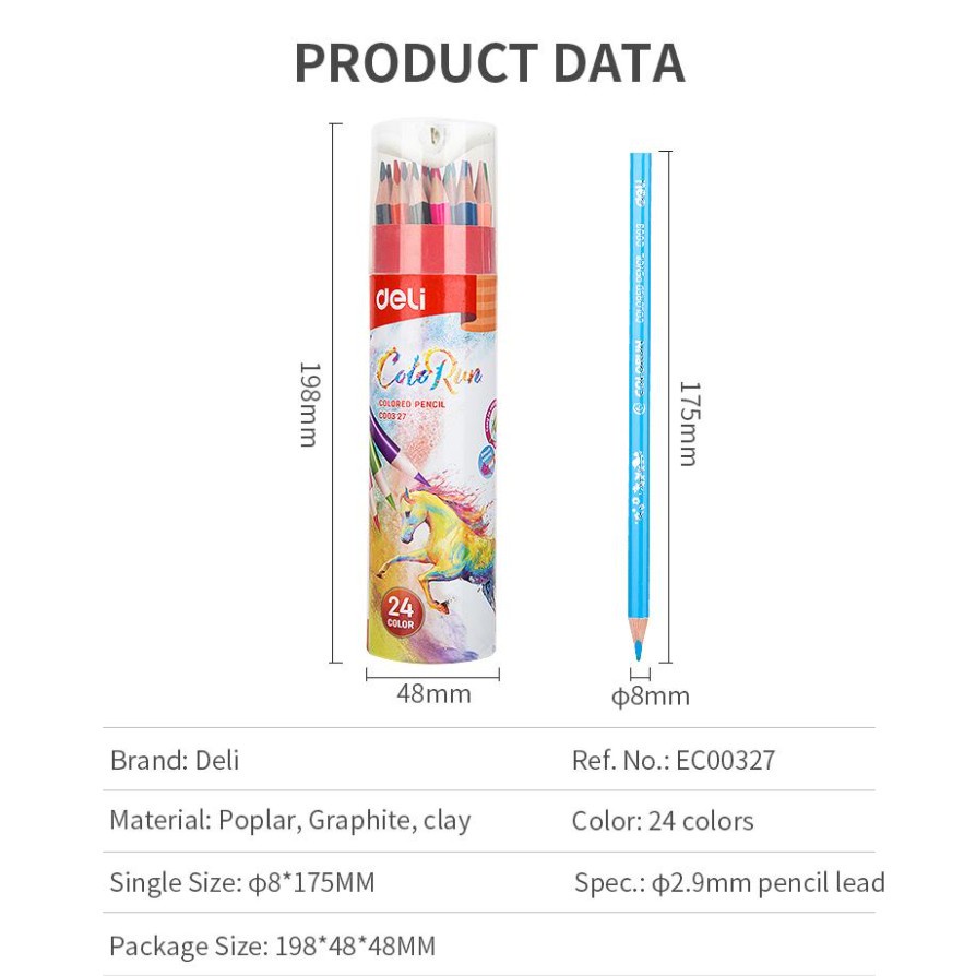 

Pensil Warna 24 Warna Bonus Serutan DELI - EC00327